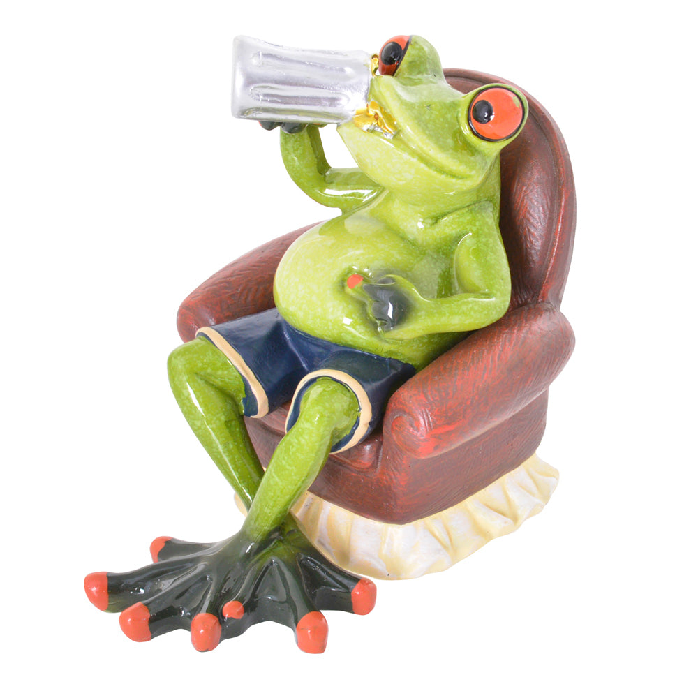 Gibson Gifts Funny Frog Beer Drinker Figurine Home Tabletop Fun Decor 12x12cm (2 Pack) — image 2