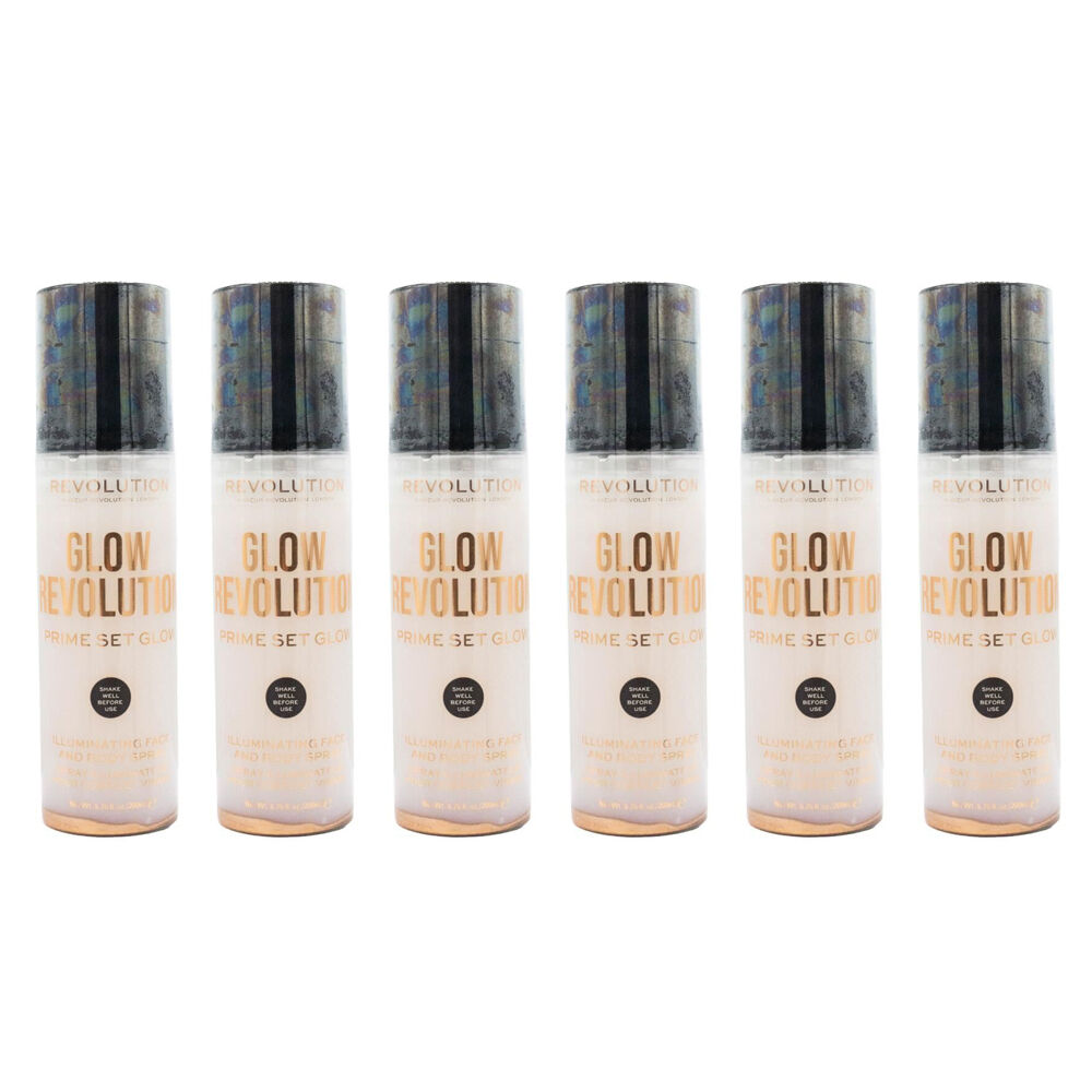 Revolution Glow Prime Set Illuminating Face & Body Setting Spray 200ml (6 Pack)