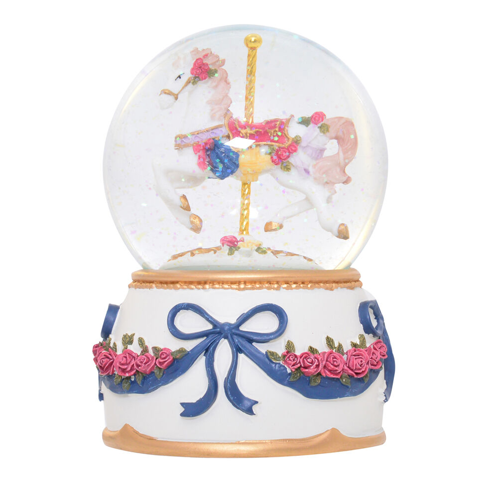Gibson Gifts 100x100x140mm Musical Christmas Decoration Carousel Snow Globe