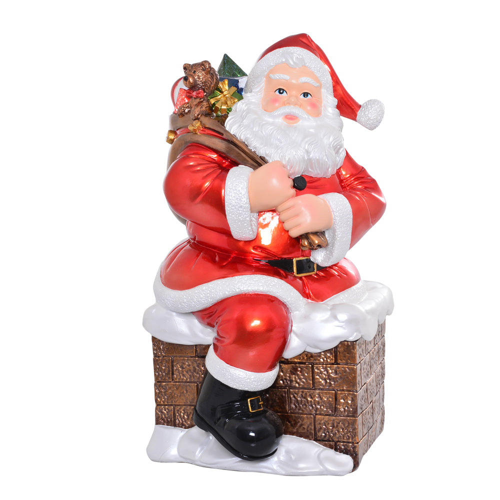 21255-gibson-gifts-glossy-santa-on-chimney-xl-home-decor-51x32cm