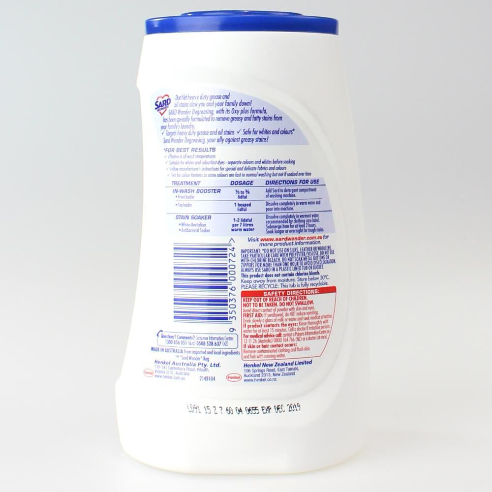 Sard 1kg Stain Remover Wonder Degreasing Laundry Powder Soap Citrus — image 2