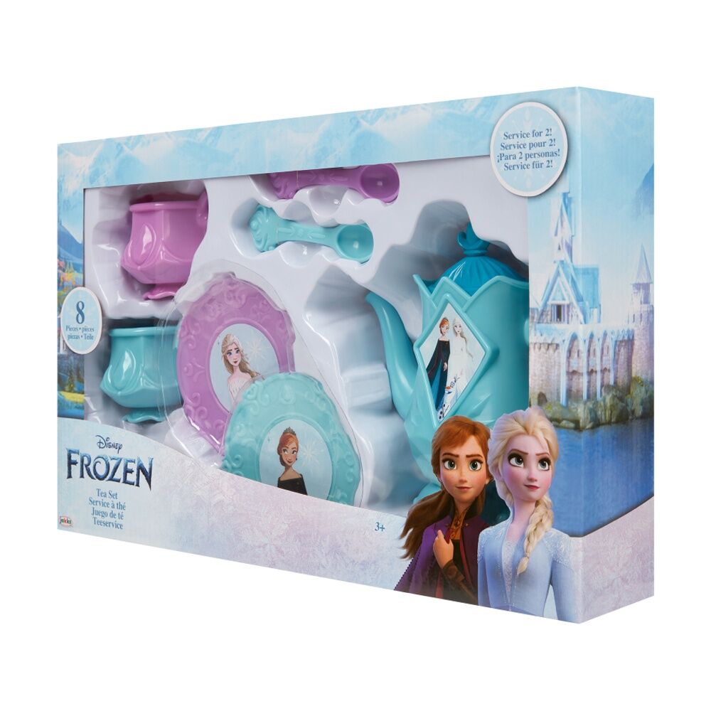 Frozen Pretend Play Kids Tea Set Includes Cups, Saucers, Spoons, Kettle (8 Pieces) — image 2