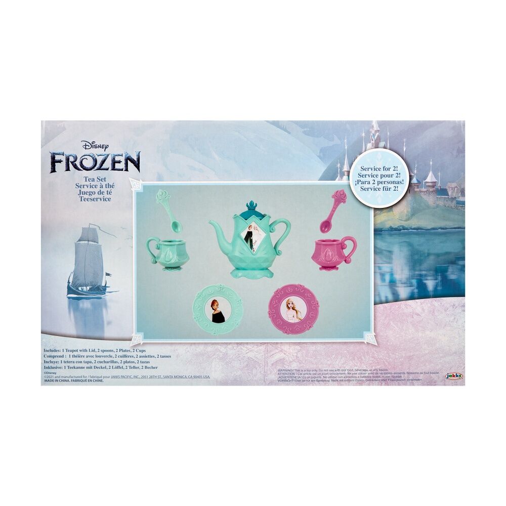 Frozen Pretend Play Kids Tea Set Includes Cups, Saucers, Spoons, Kettle (8 Pieces) — image 3