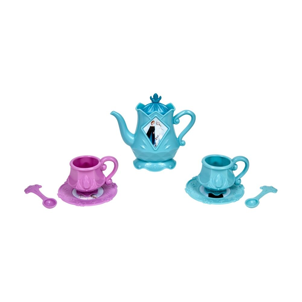 Frozen Pretend Play Kids Tea Set Includes Cups, Saucers, Spoons, Kettle (8 Pieces) — image 5