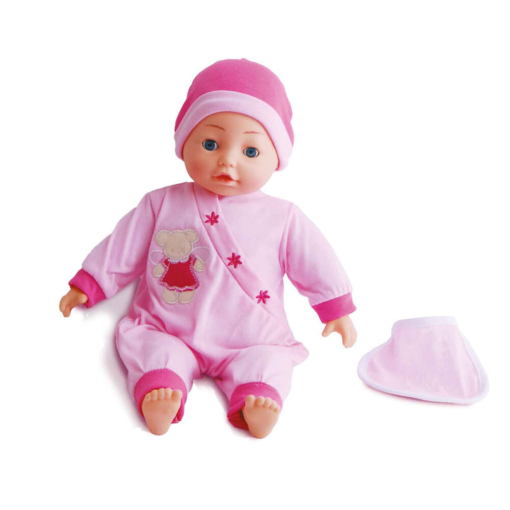 Bambolina Childrens 40cm Speaking Doll with Bib 50 words Pretend Play Toy