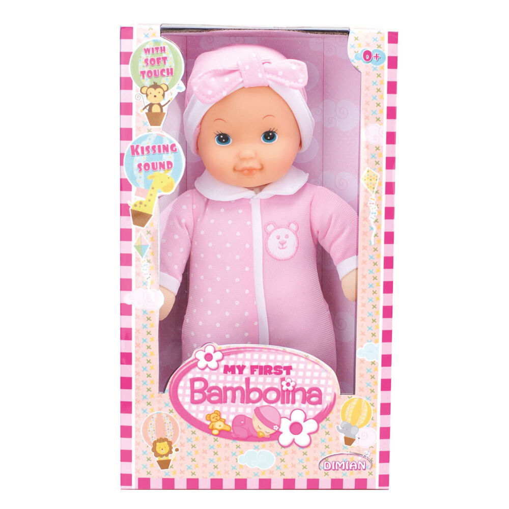 Bambolina Childrens 34cm My First Doll with Kissing Sound Pretend Play Toy