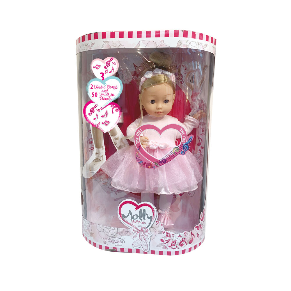 Bambolina Childrens 40cm Molly Classic Doll with 3 songs Pretend Play Toy