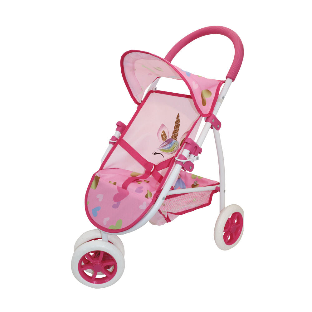 Bambolina Kids Toy Amore 3 Wheel Buggy with Unicorn Design Doll Pram/Stroller — image 2
