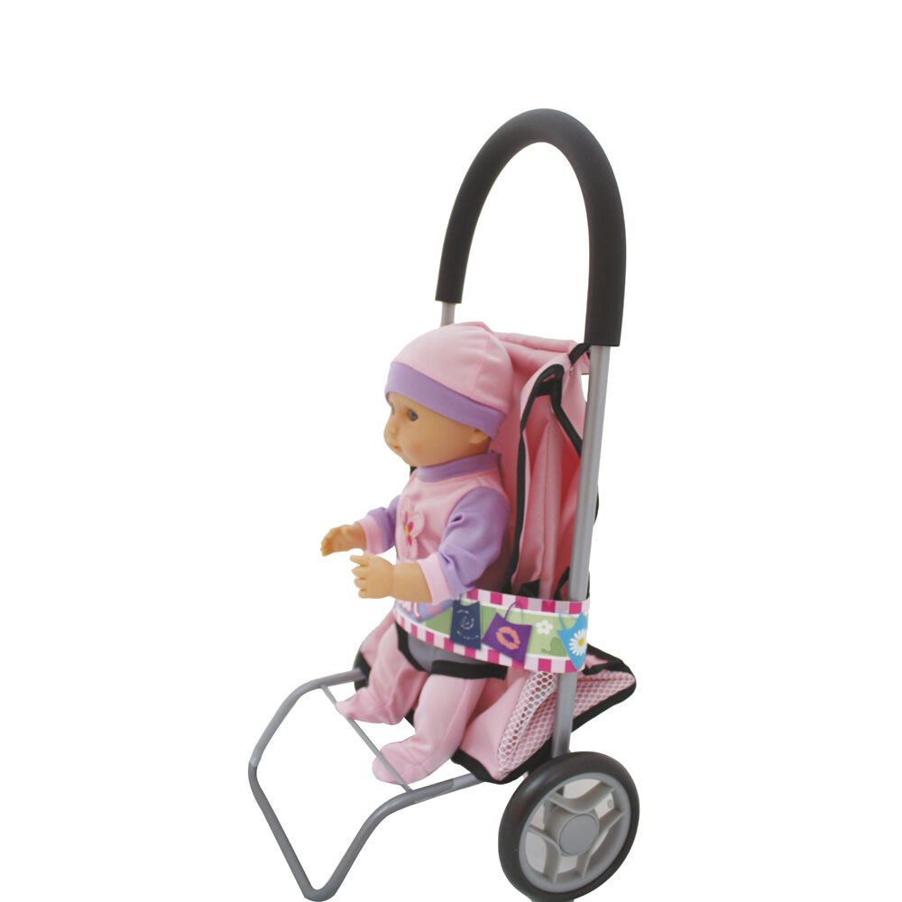 Bambolina Childrens Toy Shopping Trolley with Doll Foldable Stroller