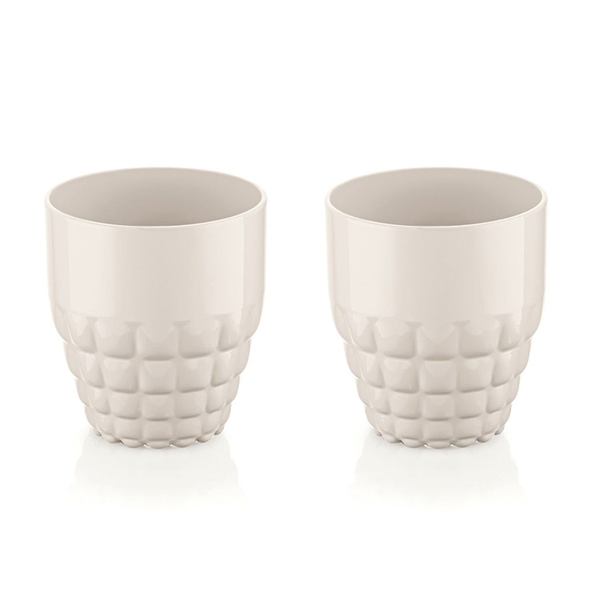 Guzzini Tiffany 350ml 9.5cm Plastic Low Tumbler Water/Juice Glassware White (2 Pack)
