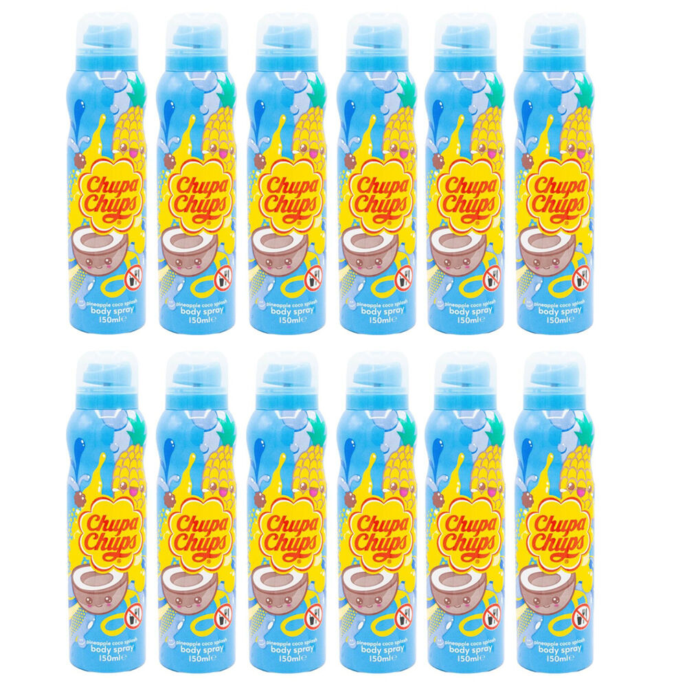 Chupa Chups Body Spray Mist 150ml Pineapple Coco Splash Sweet Fragrance (12 Pack)