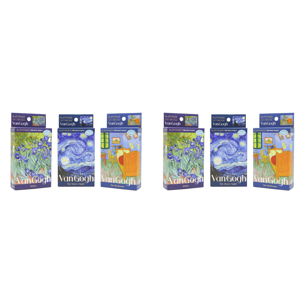 Platypuzz 3pc Platypuzz Jigsaw Puzzle Van Gogh Famous Stunning Art Set 108 Pieces (2 Pack)