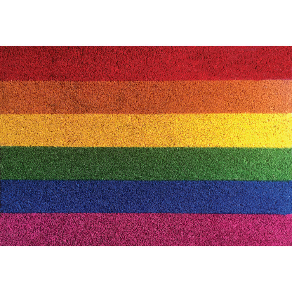 Solemate PVC Backed Coconut Coir Rainbow Slimline Functional Doormat 45x75cm (2 Pack) — image 2