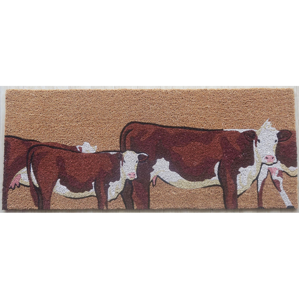 Solemate PVC-Coir Cow 45x110cm Outdoor Doormat Non-Slip Durable Decor (2 Pack) — image 2