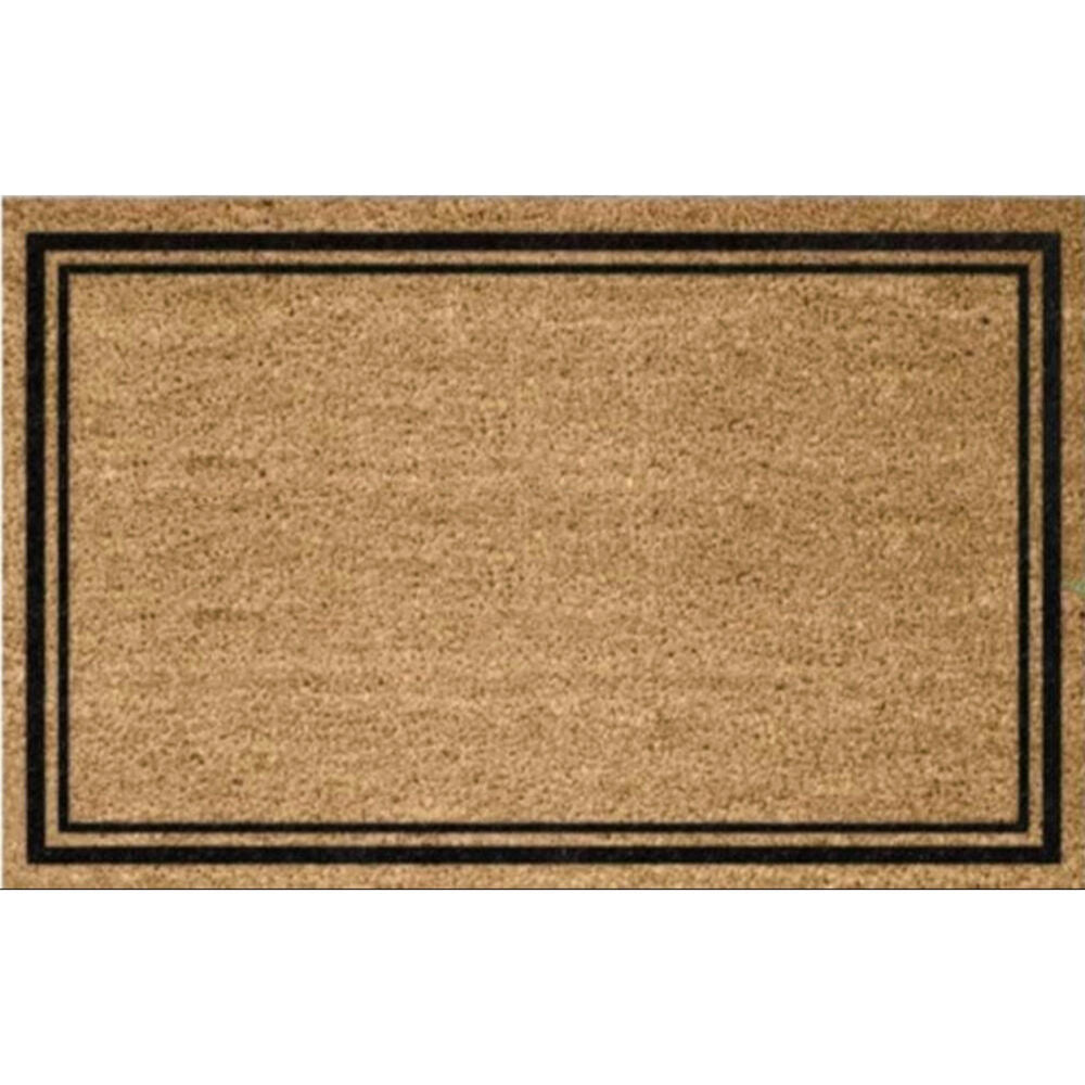 Solemate PVC Backed Coconut Coir Thin Double Borders Doormat 45x75cm (2 Pack) — image 2