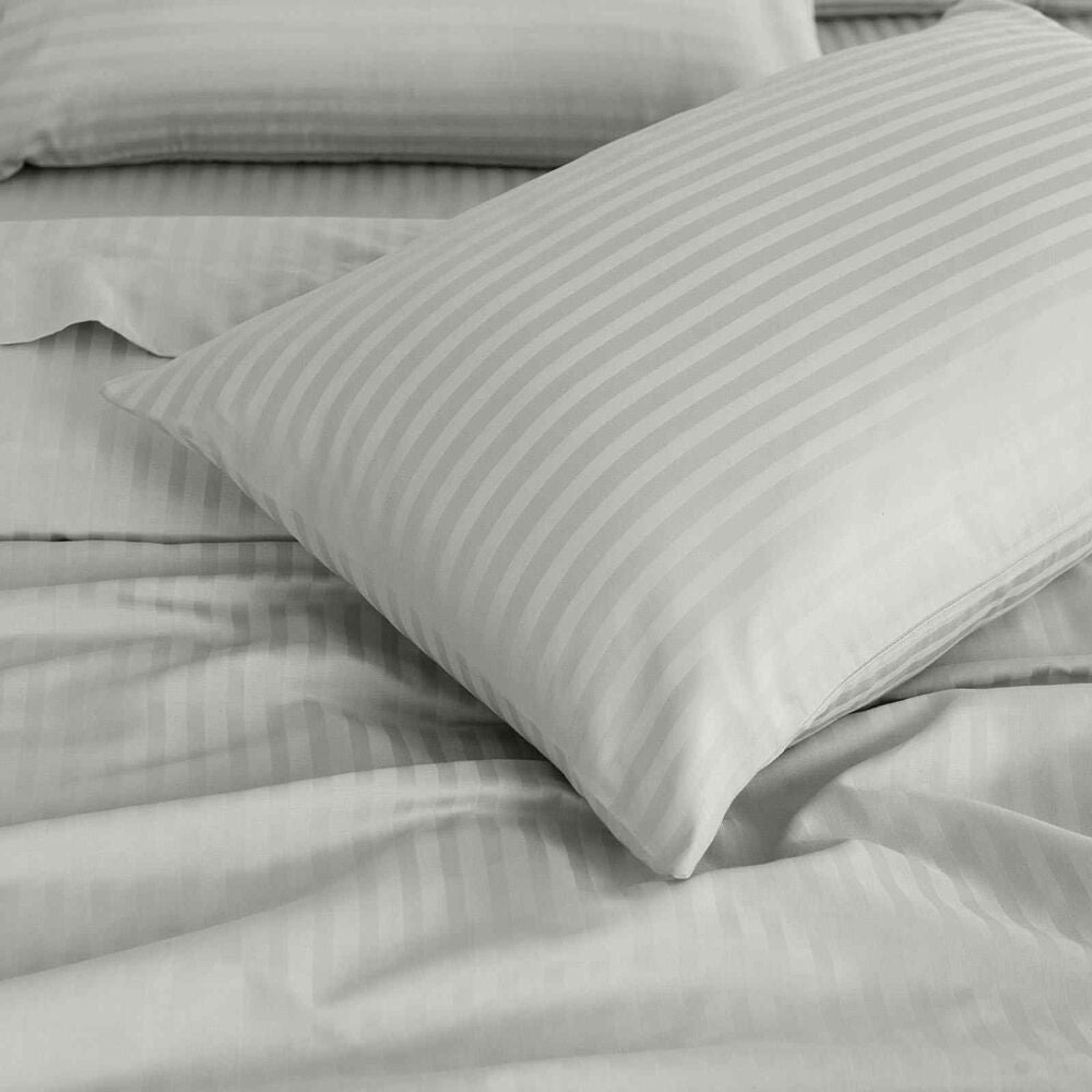 Royal Comfort Damask Sheet Set 1200TC Stripe Cotton Blend Silver — image 6