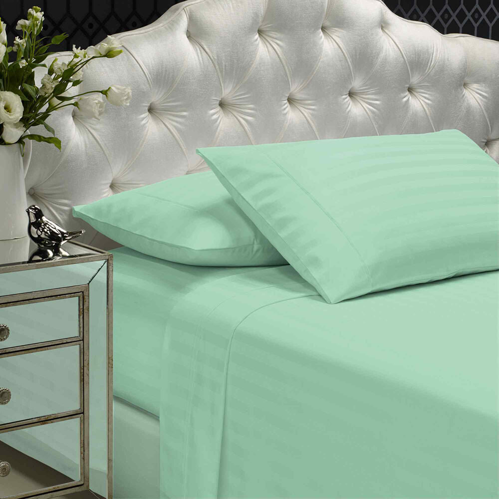 Royal Comfort Damask Sheet Set 1200TC Stripe Cotton Blend Mist — image 4