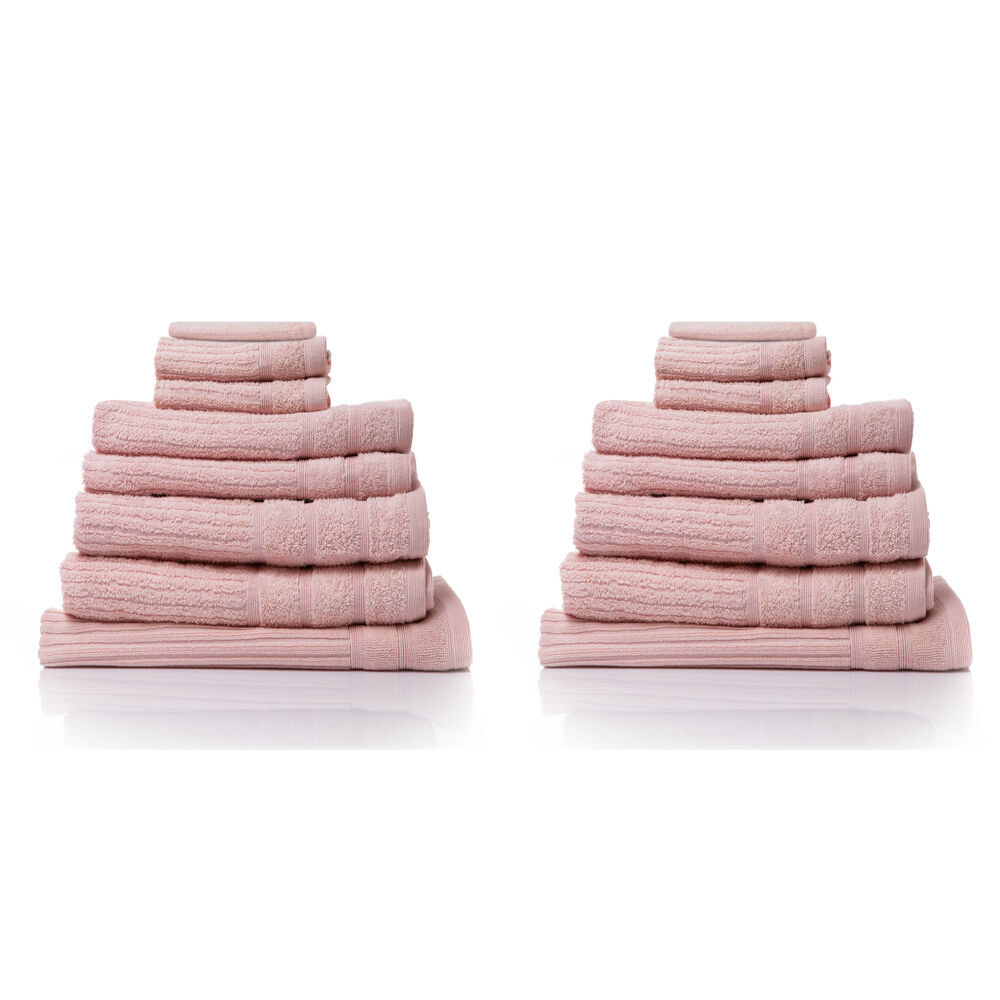 Royal Comfort 8pc Royal Comfort Eden Egyptian Cotton 600 GSM Soft Bath Towel Pack Blush (2 Pack)