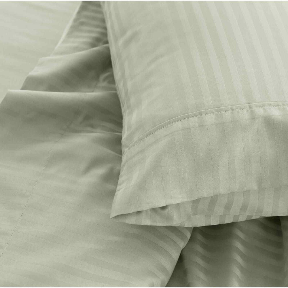 Royal Comfort 4pc Damask Sheet Set 1200TC Stripe Cotton Blend Pebble — image 5