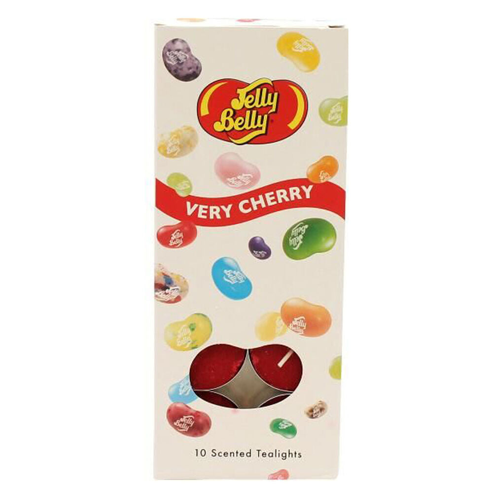 Jelly Belly Very Cherry Scented Tealight Candles Room Fragrance Red (10 Pieces)