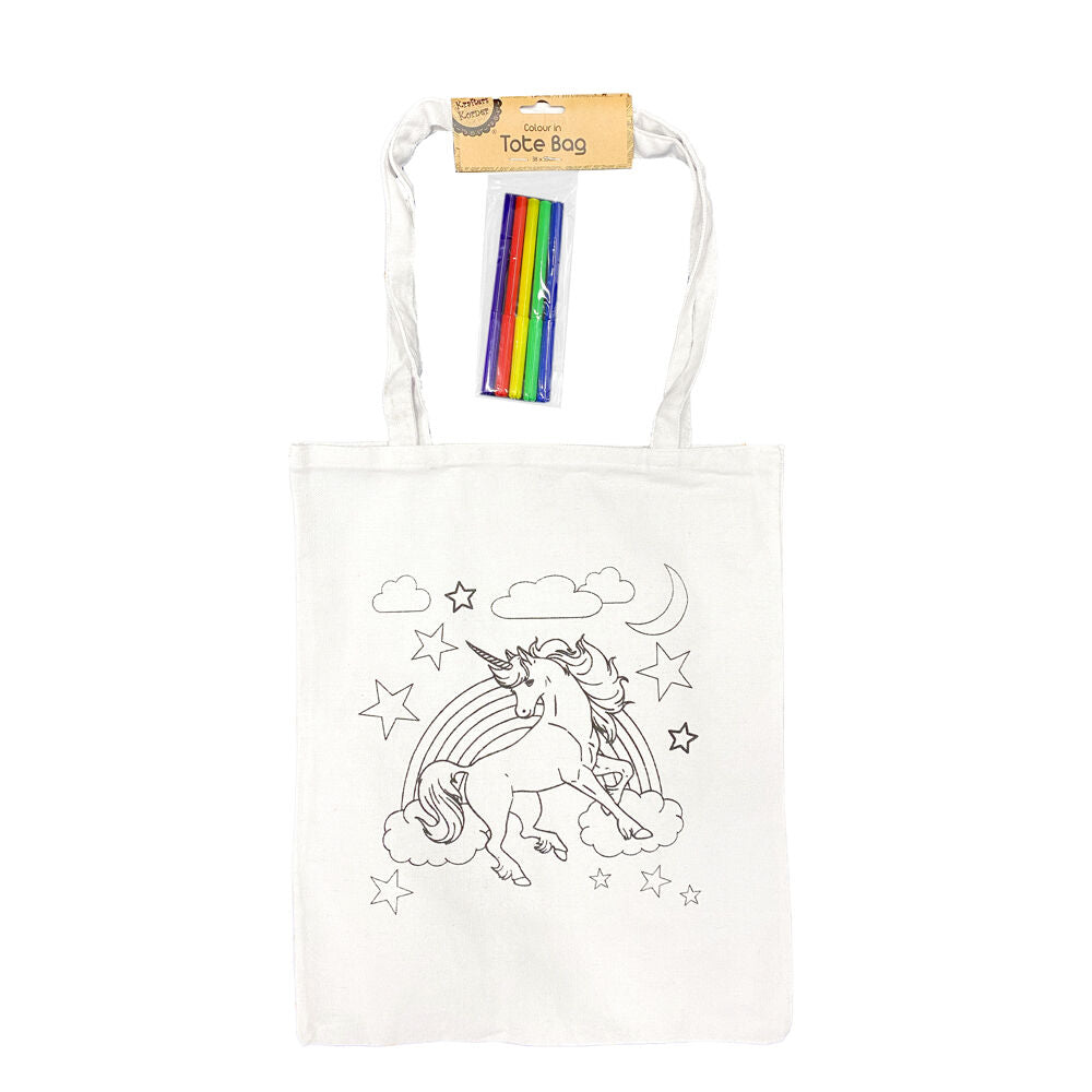 Krafters Korner 39x33cm Custom Design Cotton Tote Bag w/ 5 Markers Assorted