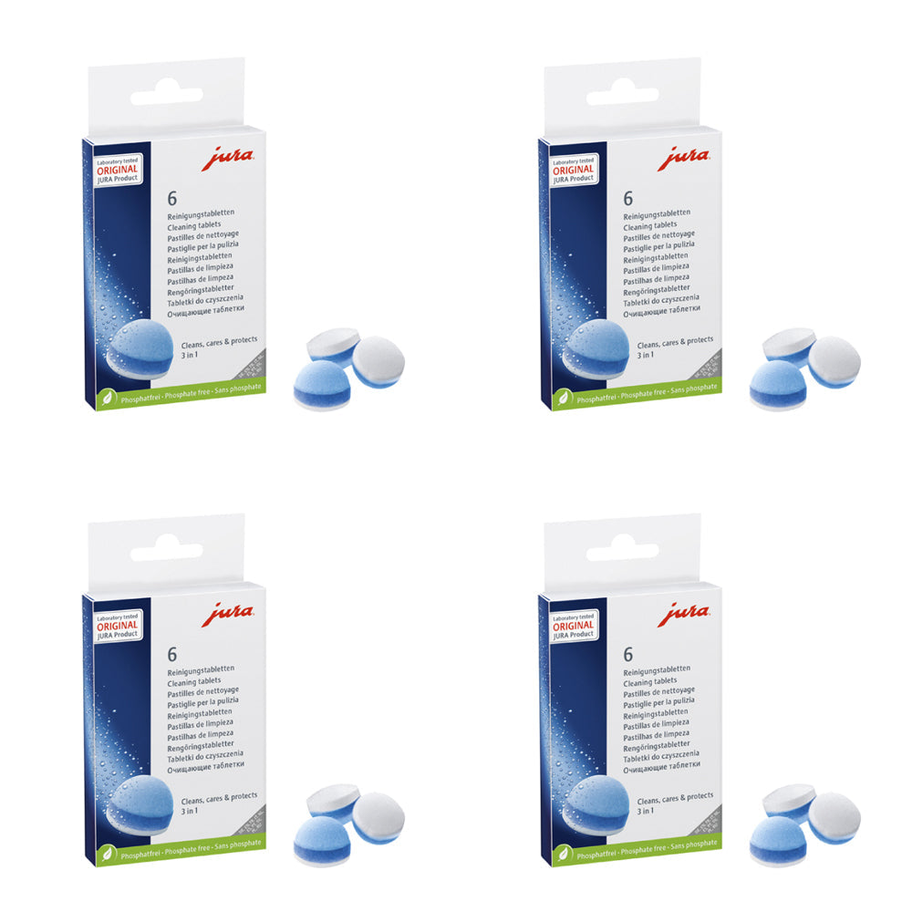 Jura 6pc Jura 3-Phase Esspresso/Coffee Machine Residue Cleaning/Flushing Tablets (4 Pack)