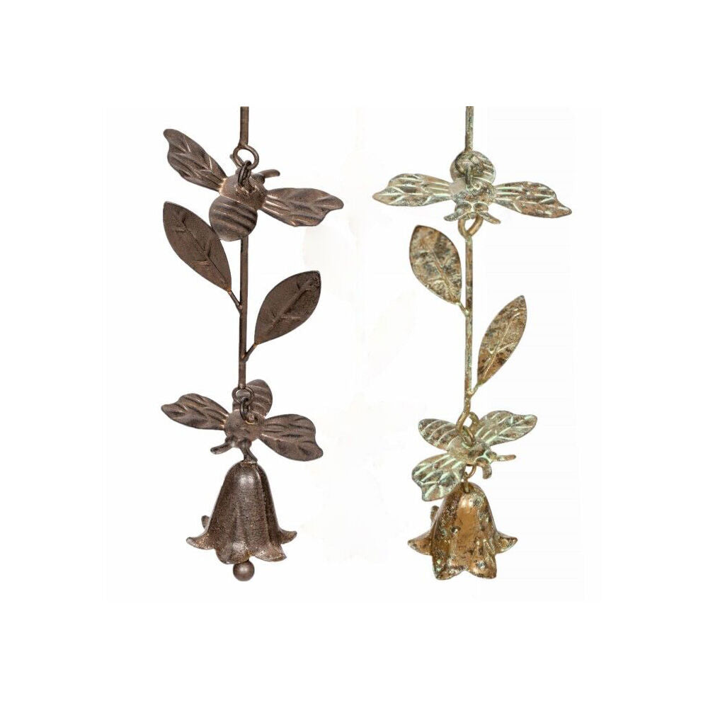 A.Fresco Bee Chain w/ Bell Rust Hanging Garden Decor 8x130cm - Assorted (2 Pack) — image 3
