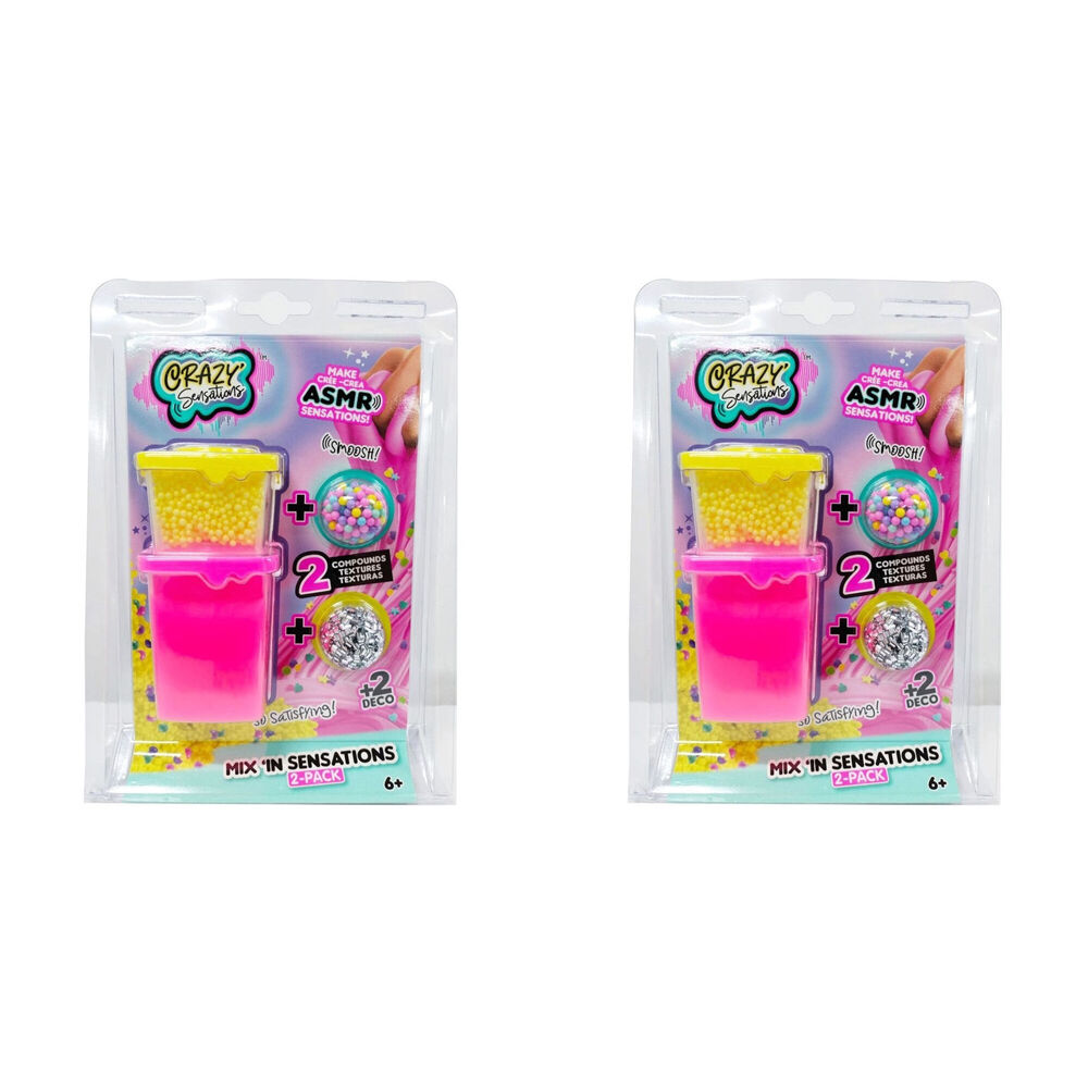 Crazy Sensations Mix'In Sensations Kids Sensory Slime Toy Yellow/Pink 6y+ (4 Pieces)