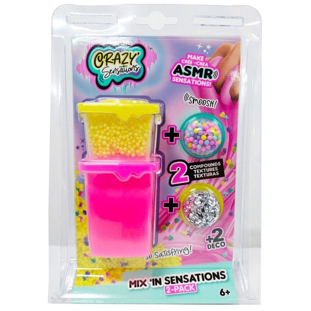 Crazy Sensations Mix'In Sensations Kids Sensory Slime Toy Yellow/Pink 6y+ (4 Pieces) — image 2