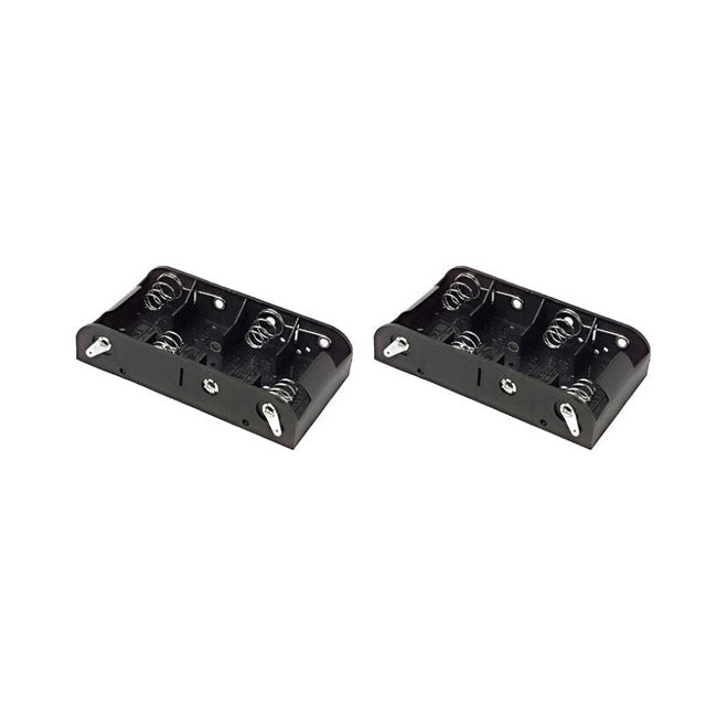 Holder/Storage w/ Solder Terminals/Flat Mount for 4x C Cells Battery Black (2 Pack)