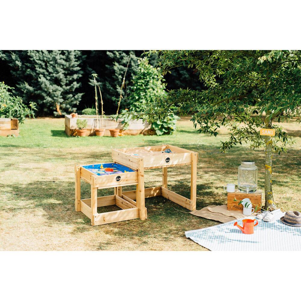 Plum Play Childrens/Kids Multifunctional Outdoor Wooden Tables 18M+ (2 Pieces) — image 2