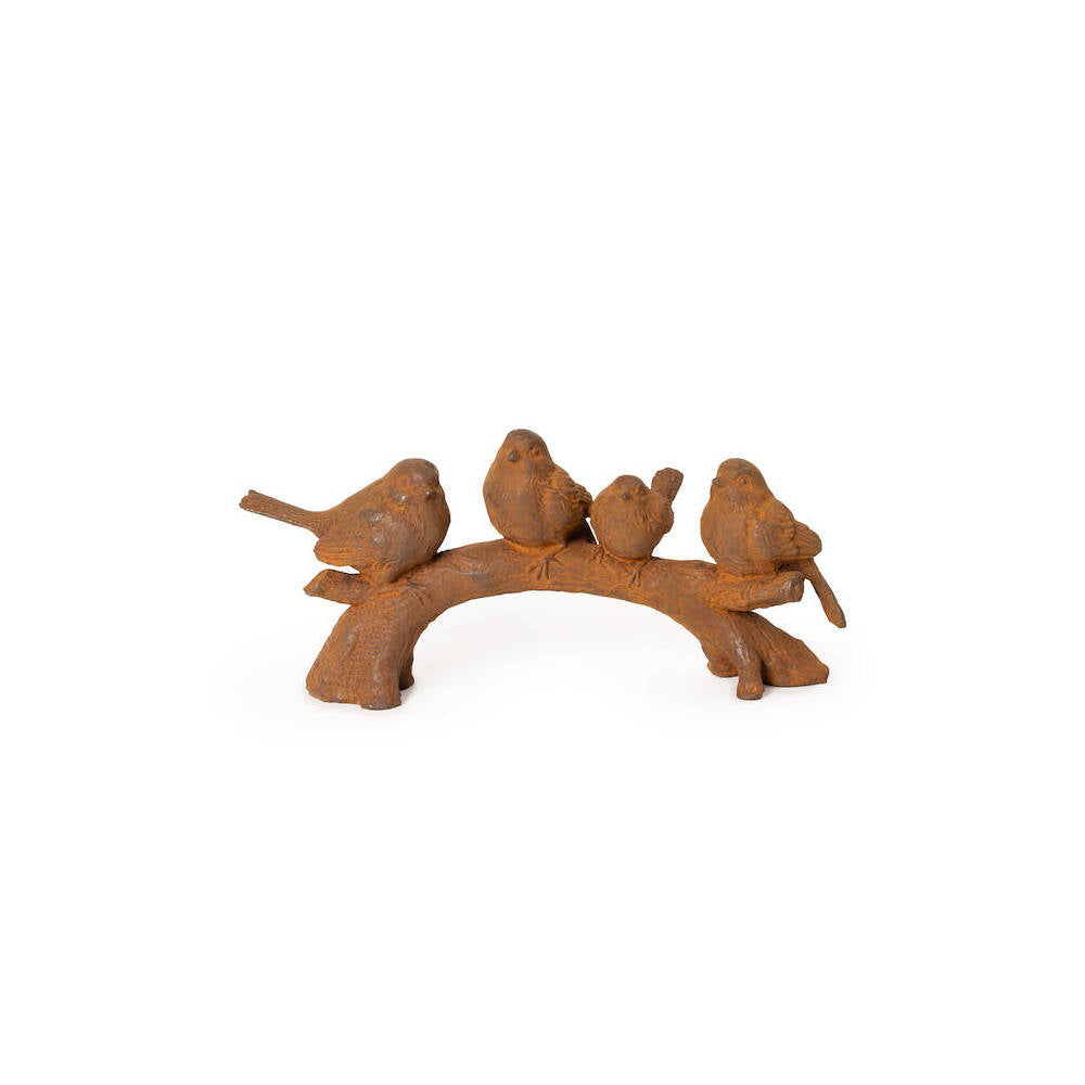 26118-birds-on-branch-cast-iron-sculpture-home-decor-31x14cm-rust