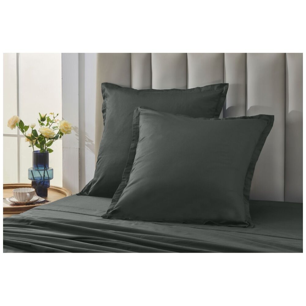 Grosvenor House 500TC Egyptian Cotton Tailored European Pillowcase Charcoal (2 Pack) — image 4