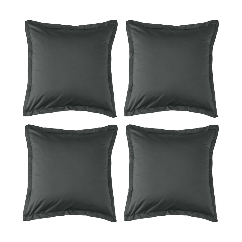 Grosvenor House 500TC Egyptian Cotton Tailored European Pillowcase Charcoal (4 Pack)