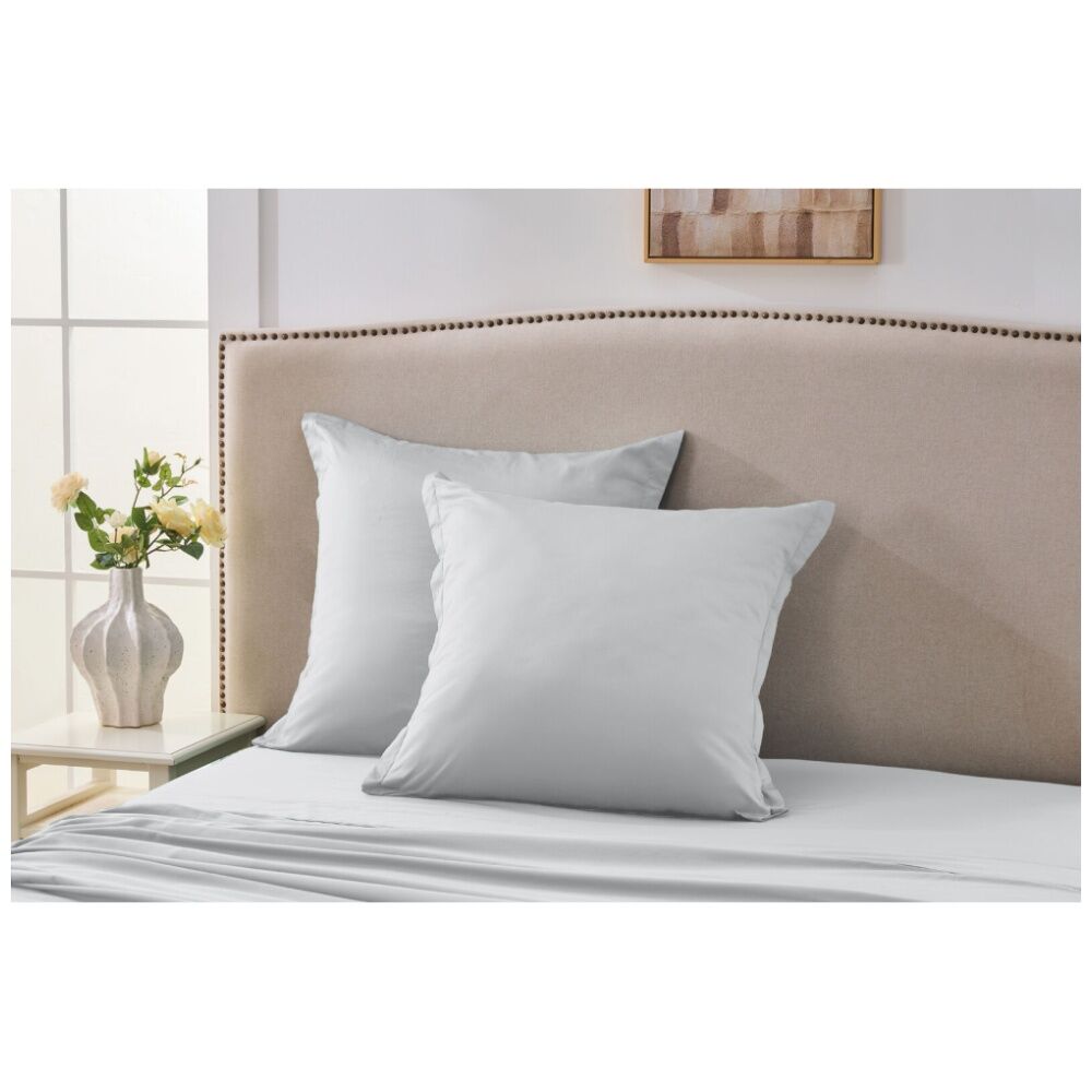 Grosvenor House 500TC Egyptian Cotton Tailored European Pillowcase Silver (2 Pack)