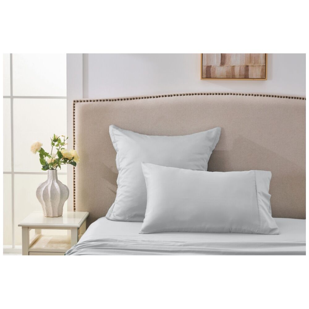 Grosvenor House 500TC Egyptian Cotton Tailored European Pillowcase Silver (2 Pack) — image 2