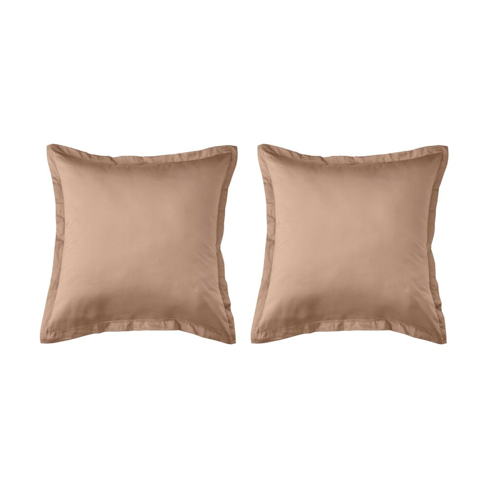 Grosvenor House 500TC Egyptian Cotton Tailored European Pillowcase Clay (2 Pack)