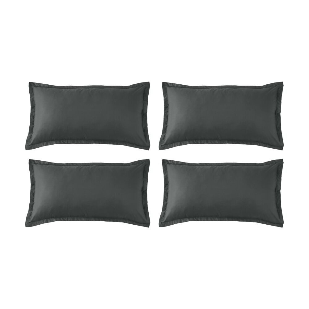 Grosvenor House 500TC Egyptian Cotton King Tailored Pillowcase Charcoal (4 Pack)