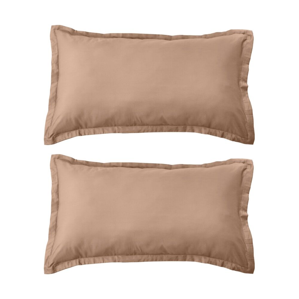 Grosvenor House 500TC Egyptian Cotton King Tailored Pillowcase Clay (2 Pack)