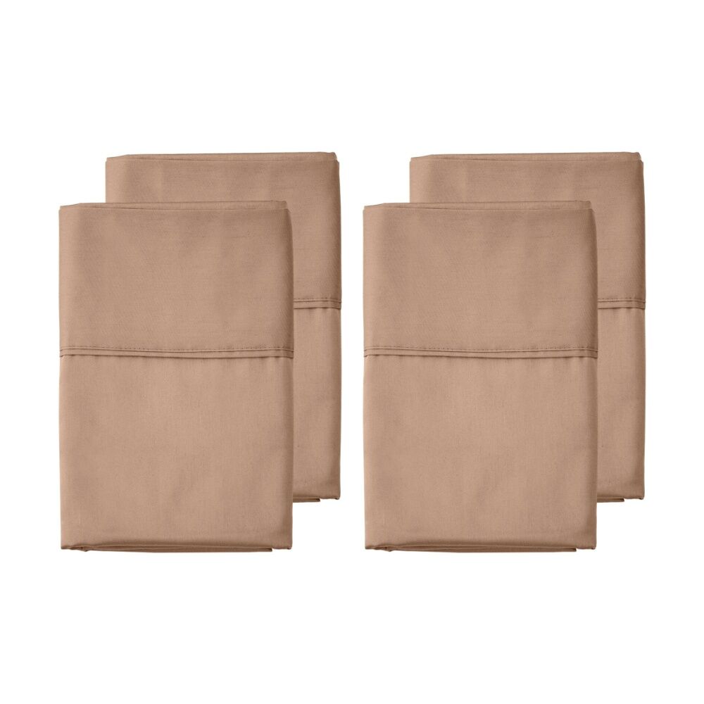 Grosvenor House Egyptian Cotton Standard Pillowcases Clay 2x 2pc 500TC