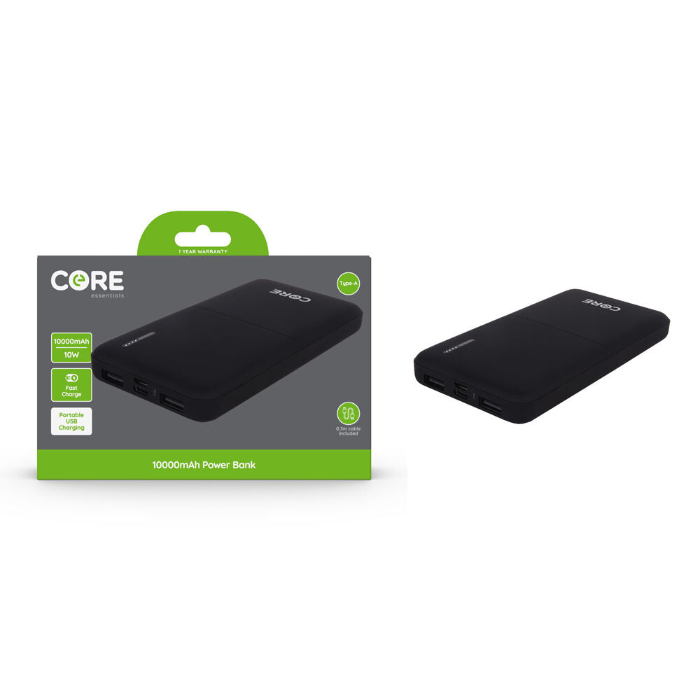 26267-core-essentials-usb-a-10000mah-power-bank-10w-black