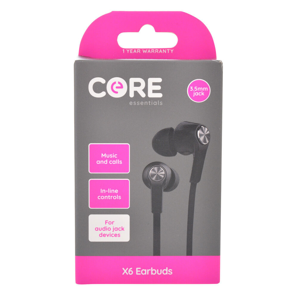 Core 4PK Essentials Earphones Wired Earbuds In-Ear Headset Mic 1.2m Cable — image 2