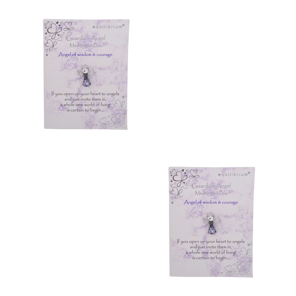 Gibson Gifts Equilibrium Purple Stone Angel Pin Wisdom & Courage Jewelry (2 Pack)