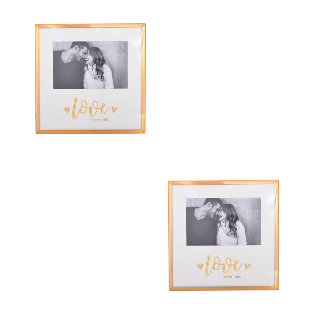 Gibson Gifts Love Gold 6x4 Keepsake Memory Picture Frame Holder Display (2 Pack)