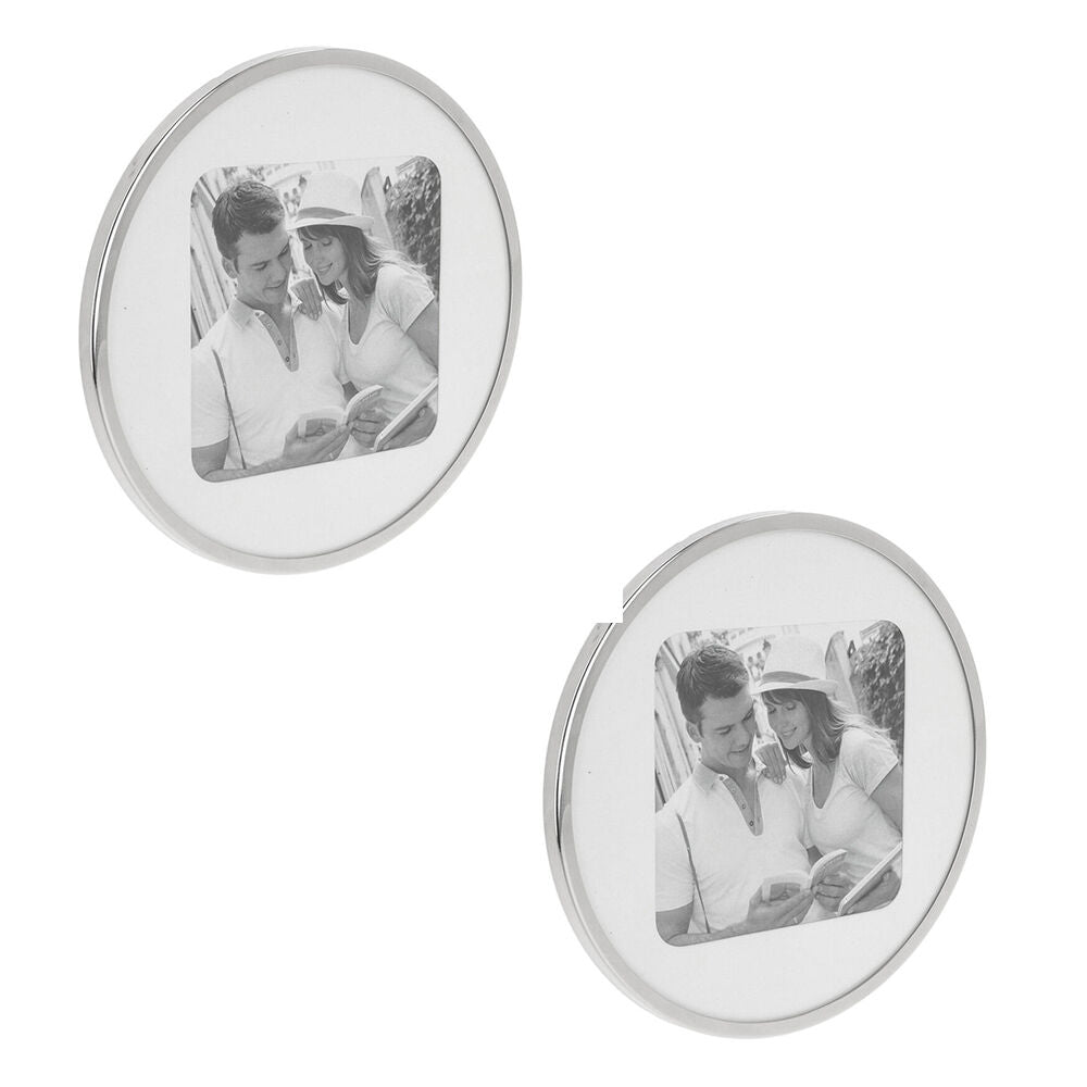 Gibson Gifts Silver Curve Round 4x4 Keepsake Picture Frame Photo Holder (2 Pack)