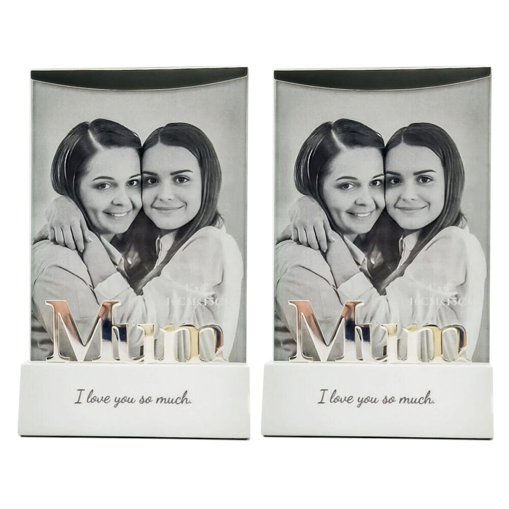 Gibson Gifts Silver Sentiment Mum Photo Frame 4x6'' Picture Display Decor (2 Pack)
