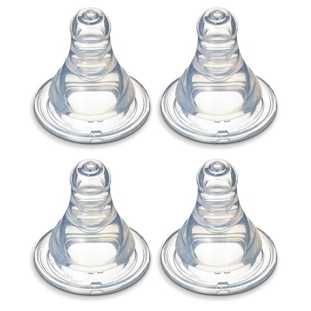 Pigeon Peristaltic Slim Neck Soft Silicone Teat S 0-3m f/ Baby/Infant Bottle (4 Pack)