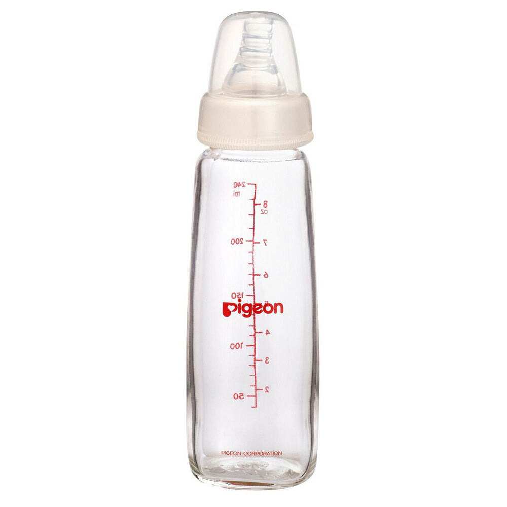 Pigeon Slim Neck Peristaltic 240ml Glass Feeding Bottle f/ Baby/Infant 4m+ (2 Pack) — image 2