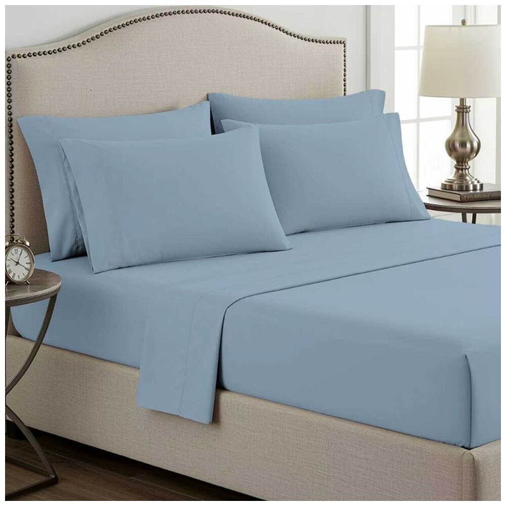 Grosvenor House Dyed Bamboo Cotton Standard Pillowcase Sky 2x 2pc