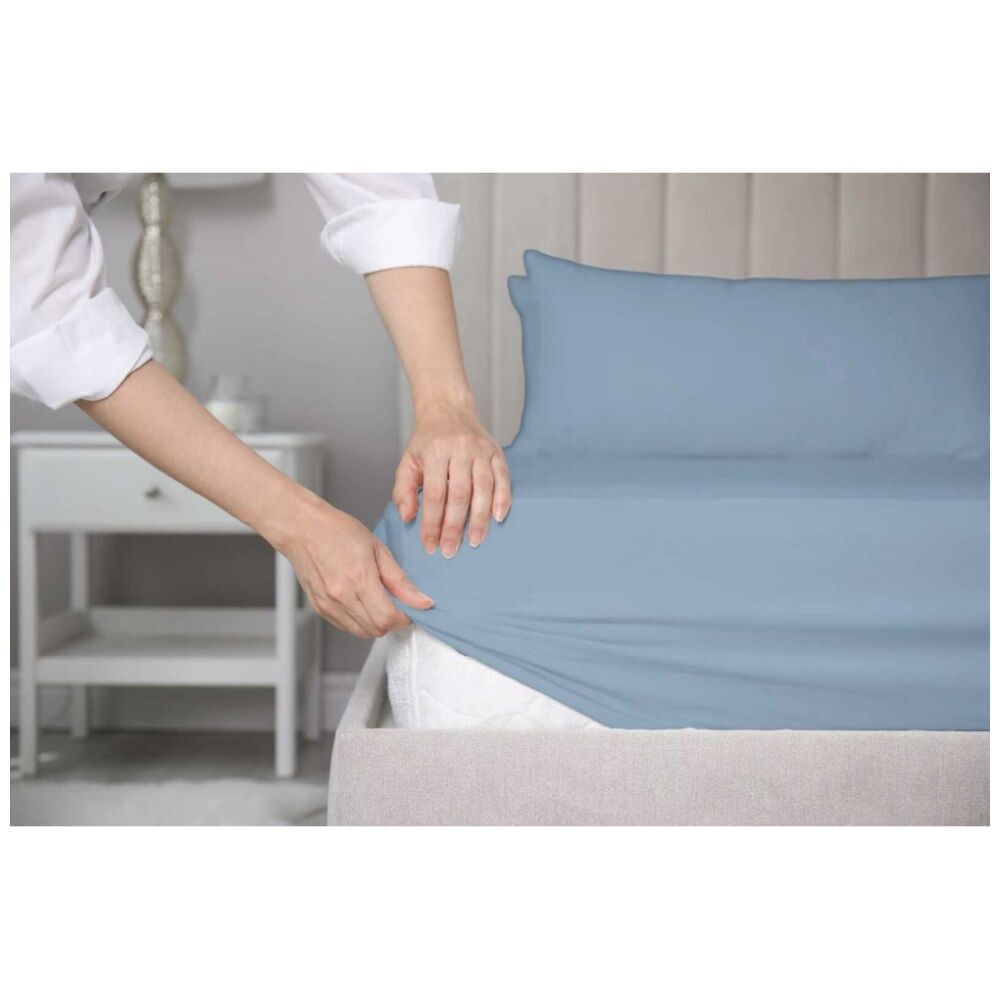 Grosvenor House Dyed Bamboo Cotton Standard Pillowcase Sky 2x 2pc — image 3